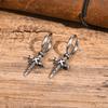 Nails Cross Hoop Earring for Men Boys,Waterproof Stainless Steel Huggies Earring,Gothic Rock Punk Jewelry Gifts