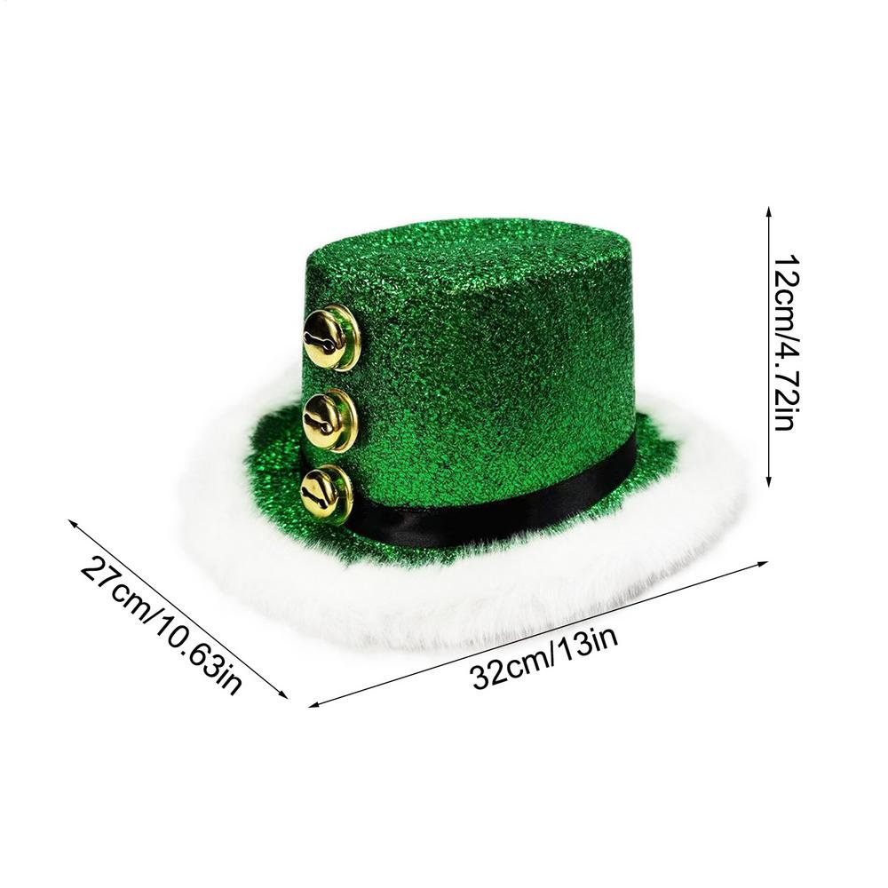 Santa Claus Hat with White Fluff and 3 Bells Christmas Party Headwear for Family New Year Gathering Cosplay Costume Accessory