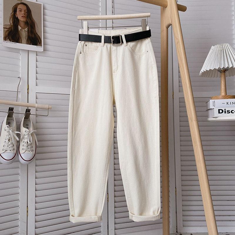 Jeansi Retro Haren Femei Vară Subțiri Talie Înaltă Largi Drepți Pantaloni Cropped