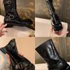 Cowhide Maillard Boots Vintage Leather Medium Skinny Boots Women's Belt Buckle Short Boots Platform Martin Boots