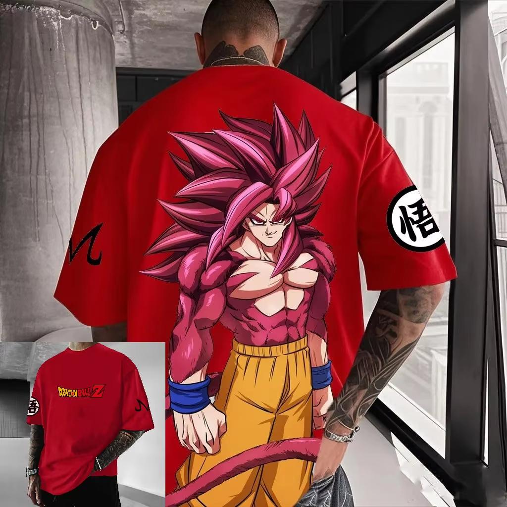 2026 New Hot Summer New Dragon Ball Super Saiyan Goku T-Shirt Men Women Gothic Cotton T-shirts Print Crew Neck Short Sleeve Casual T Shirt