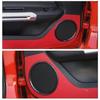 Carbon Fiber Interior Door Speaker Ring Trim Cover Bezels for Ford Mustang 2015+