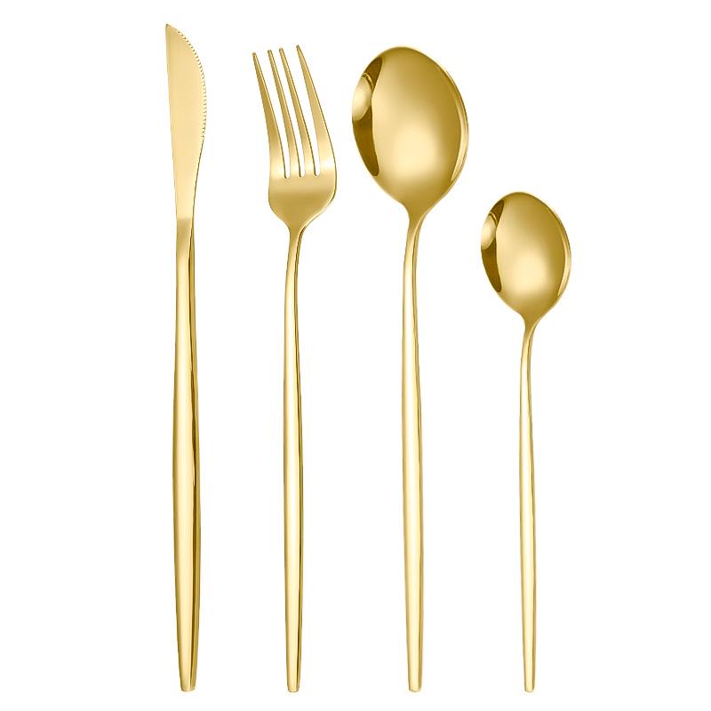 Stainless Steel 24-Piece Cutlery Set: Steak Knives, Forks, Spoons, Teaspoons