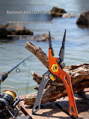 In Stock: Multi-Functional Aluminum Alloy Fishing Pliers with Fish Controller, Hook Remover, Split Ring Crimper