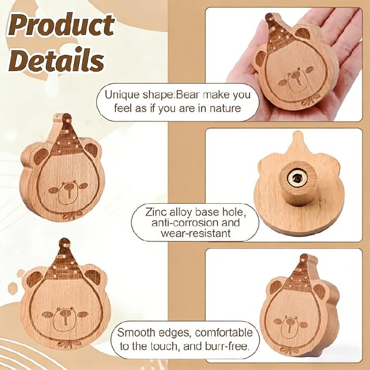 User Friendly Wooden Animal Hooks Damage Release Installation Works On Any Smooth Surfaces Decorative Wall Hooks