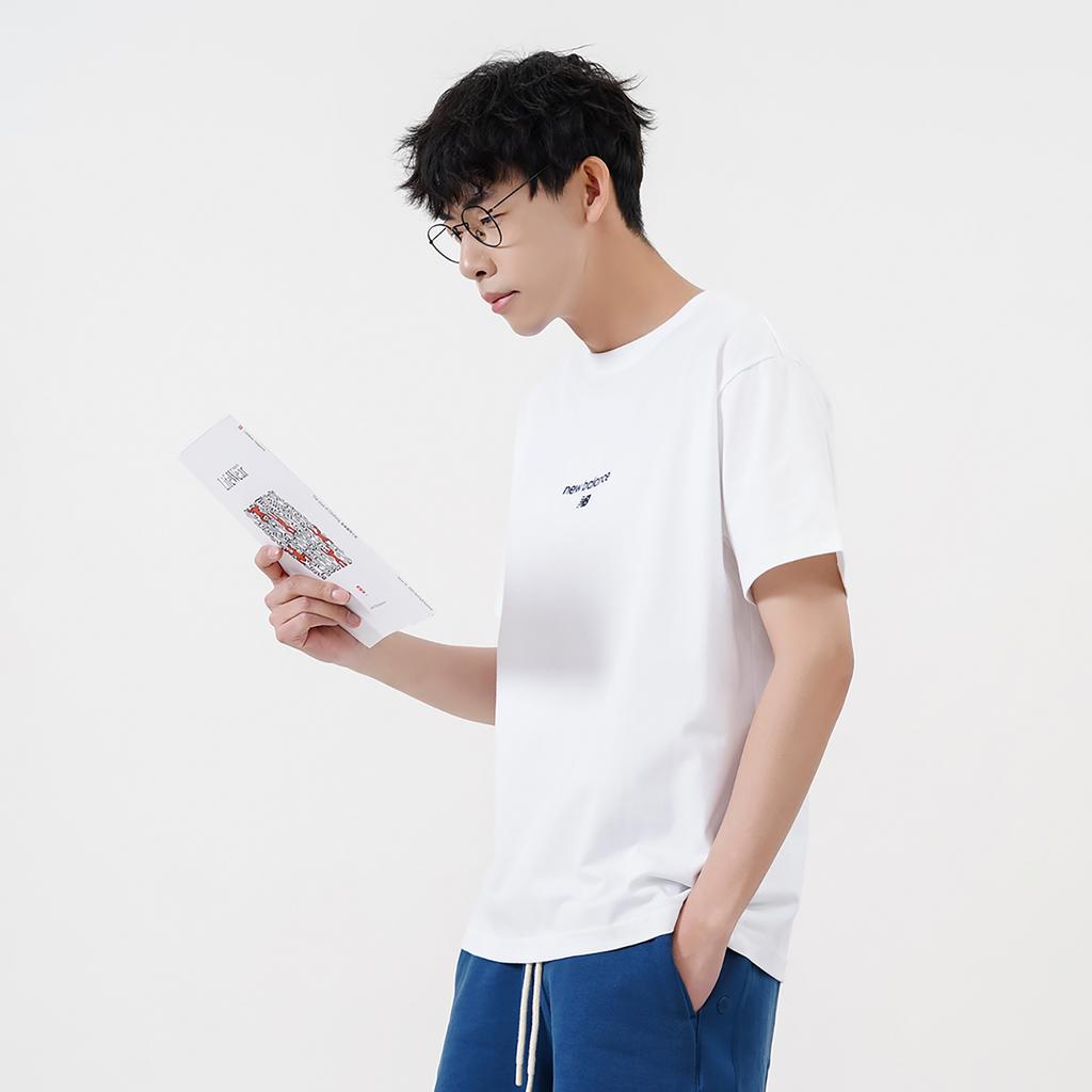 New Balance T Shirt Unisex White AMT22354-WT