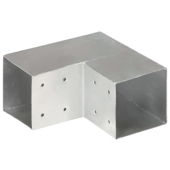 VidaXL Connecteur de poteau Forme en L Métal galvanisé 101x101 mm