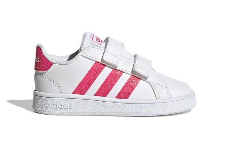 Adidas Neo GRAND COURT Cushioning Low top Skateboard Shoes White Pink Infant And Toddler EG3815