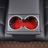 Red Carbon Fiber Rear Water Cup Holder Mat Trim Sticker for Tesla Model 3 23-24