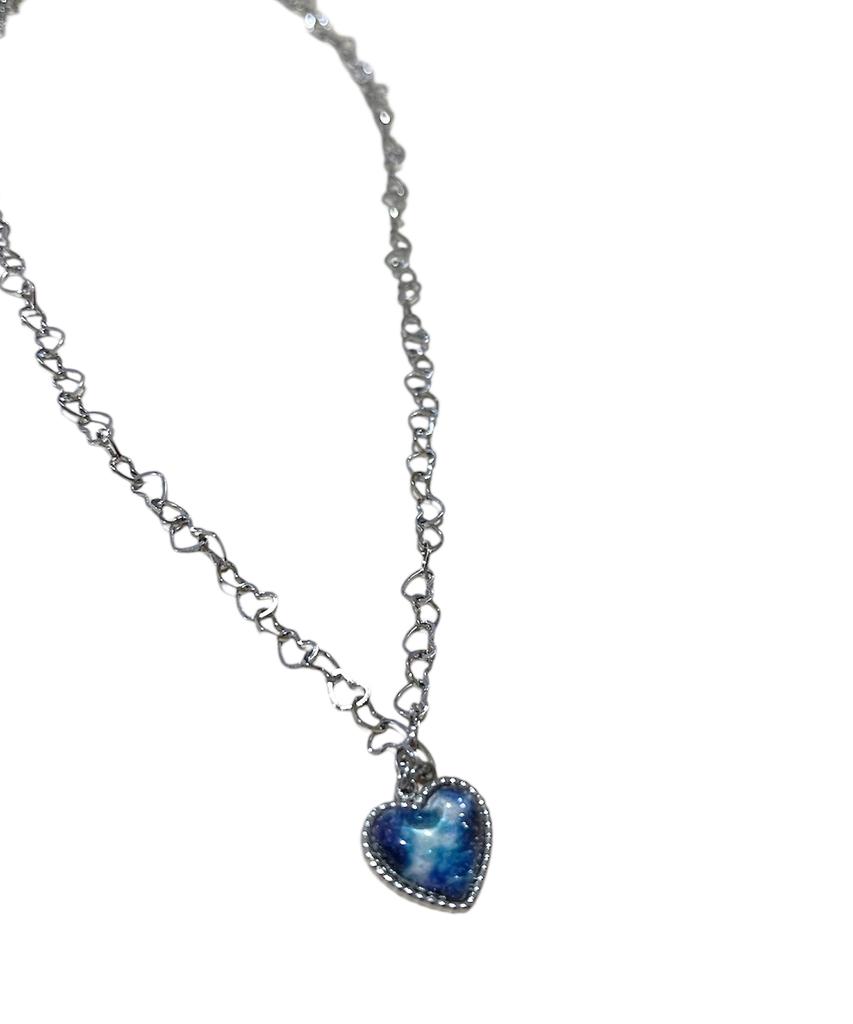 Sk8Er Rock Aurora Love Heart Chain Surgical Steel Necklace