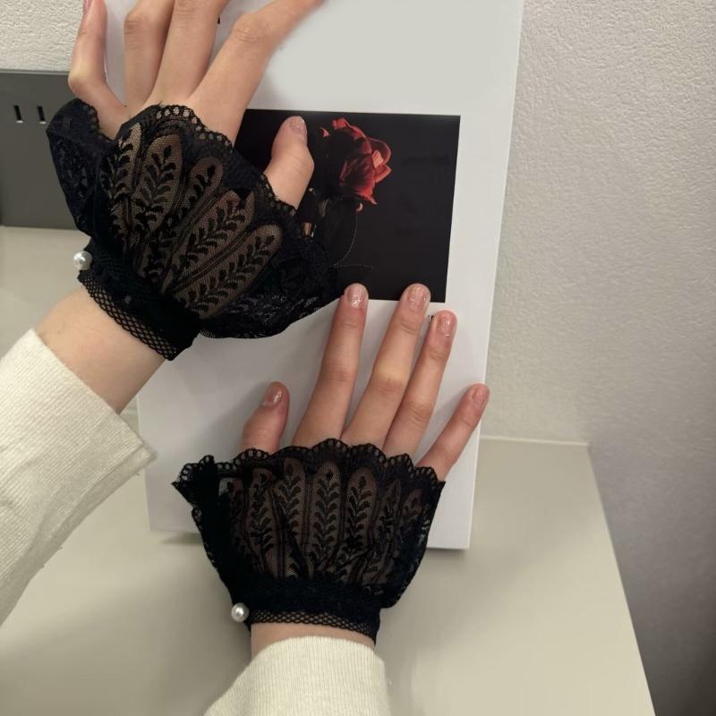 Verstellbare Ärmelverlängerungen mit Hohlsaum, dehnbare Spitzenmanschetten, perfekt für Kleider, Blusen, Kostümzubehör