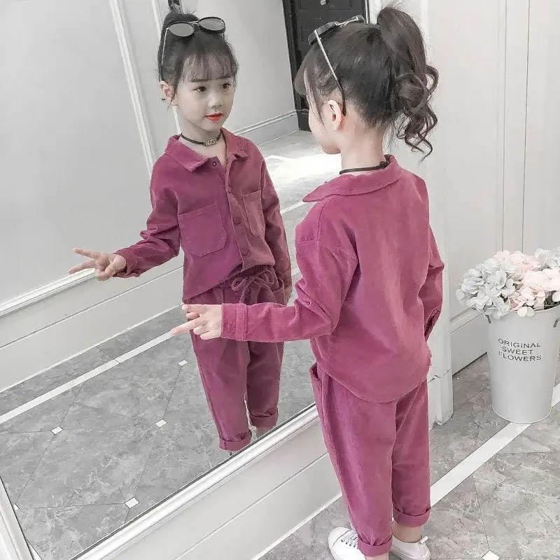 Girls' Suits Spring and Autumn Children's Clothing Children's Two-piece Korean Clothes Female Students Middle-aged Children's Suits