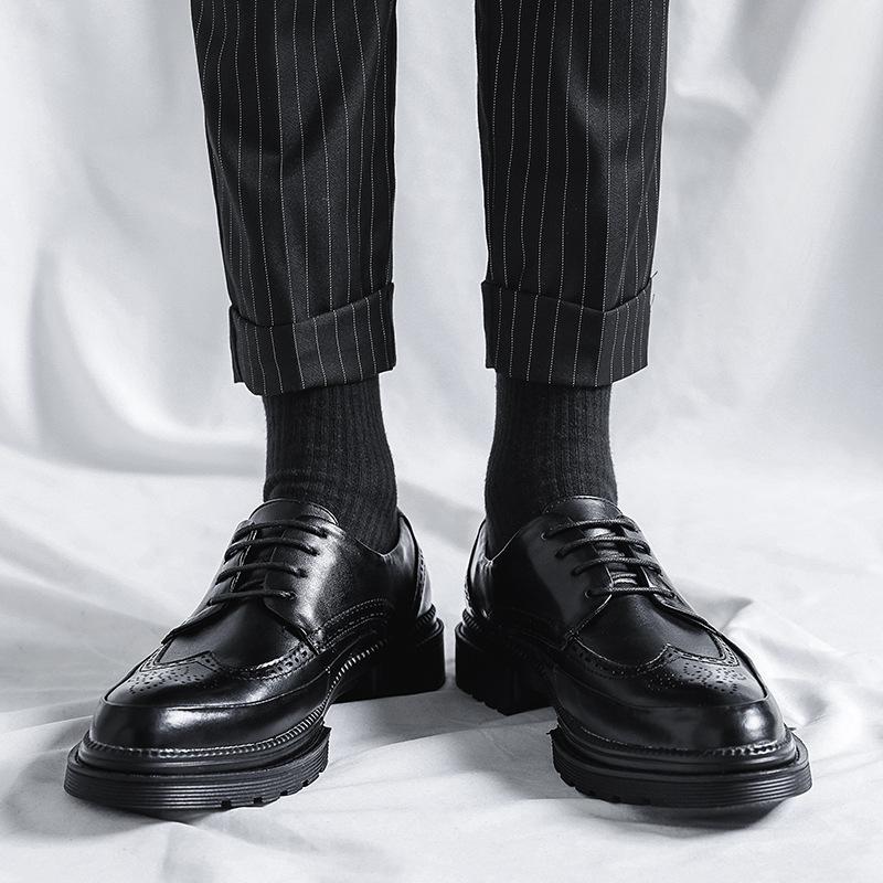 Brock casual leather shoes men's Korean version youth with suit leather shoes best man shoes business dress men's shoes PX16-R