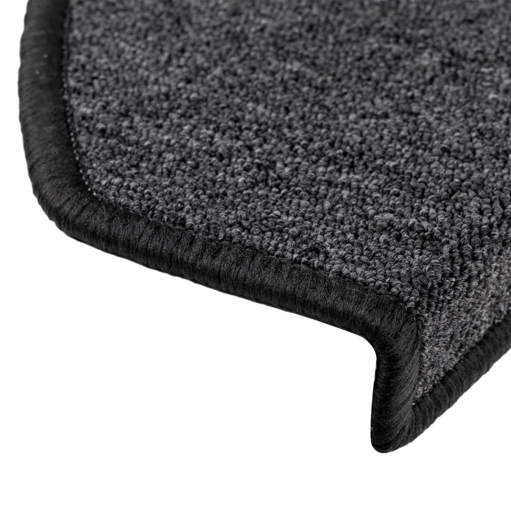 Vidaxl Maty Na Schody 15 Szt. 65X24X4 Cm Antracytowe Półokrągłe Duże