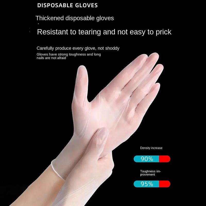 100Pcs S/M/L/Xl Disposible Gloves Transparent Cleaning Gloves Kitchenware Thickened Tpe Gloves Food Grade Protective Film Gloves