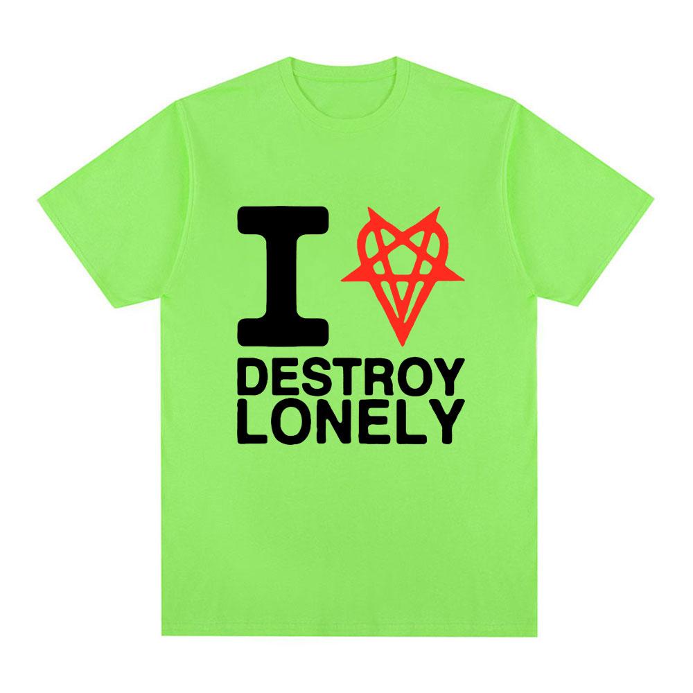 I Heart Love Destroy Lonely T Shirt Unisex Women Clothing Fashion Harajuku Opium Tshirt 100 Cotton Casual Cozy Oversized Tshirts
