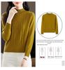 Women's Wool Half-High Collar Sweater - Winter Knit Loose Fit Base Layer