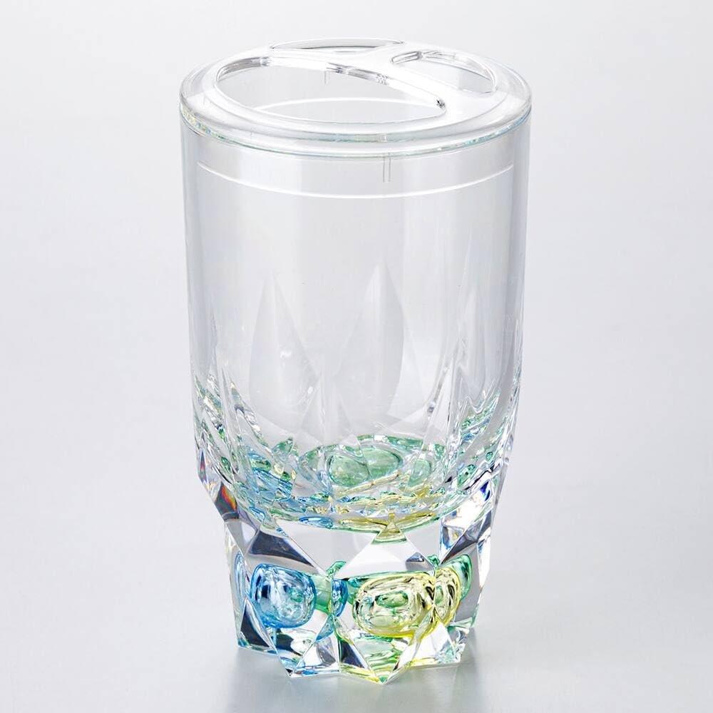 Nitori MS Clear View Toothbrush Stand JB01 Shizuku Clear Green Acrylic Resin Toothbrush Holder for Bathroom