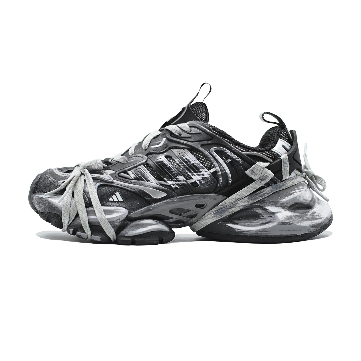 Adidas XLG RUNNER DELUXE Abrasion Resistant Breathable Low top Running Shoes Unisex Black Gray IH0070(Team140-) 40⅔