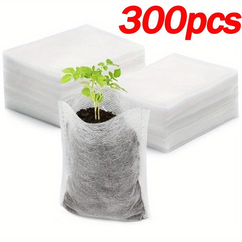 

300 шт. Мішечок для розсади садової тканини Нетканий матеріал Біорозкладний мішок Теплиця Сад Овочі Квіти Контейнер для вирощування розсади 300PCS