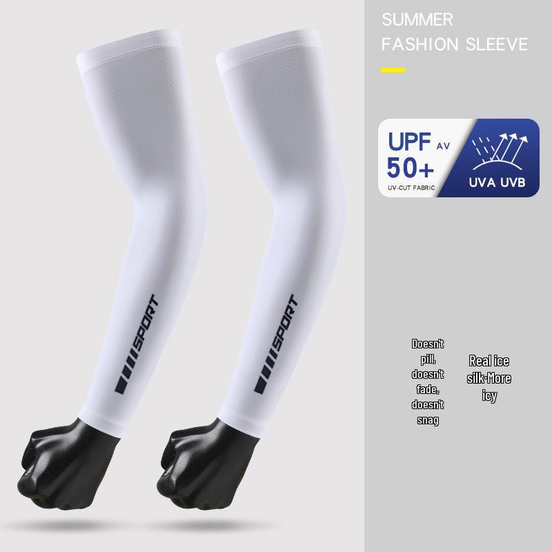 Maniche da Braccio in Ghiaccio di Seta Anti-UV Premium per Uomo - Ultra-sottili, Fresche, Traspiranti Protezione Solare per Ciclismo e Attività all'Aperto.