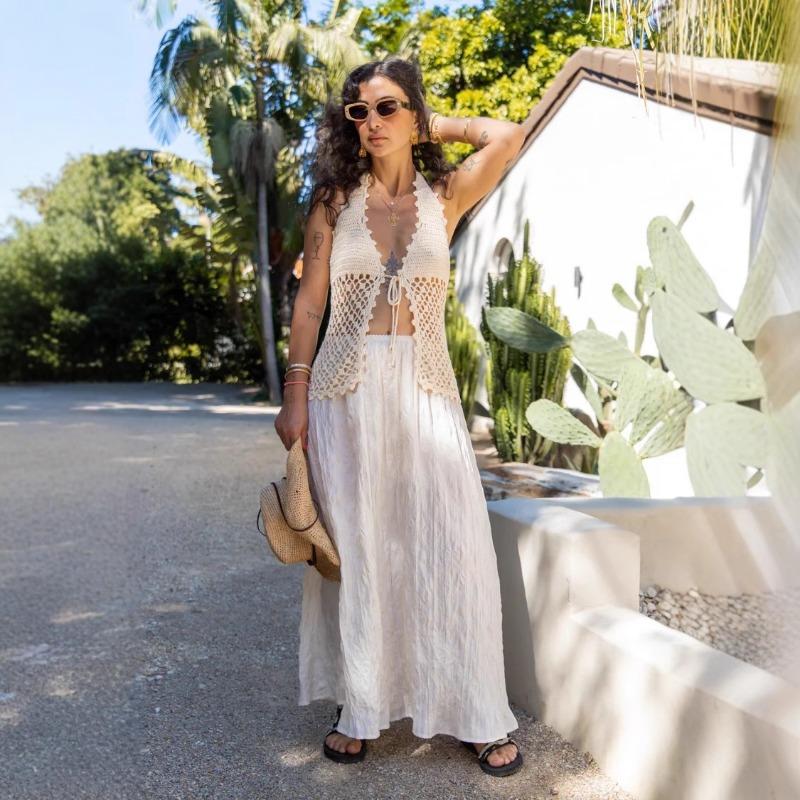 Women's Summer Hollowed Out Beach Holiday Knit Smock