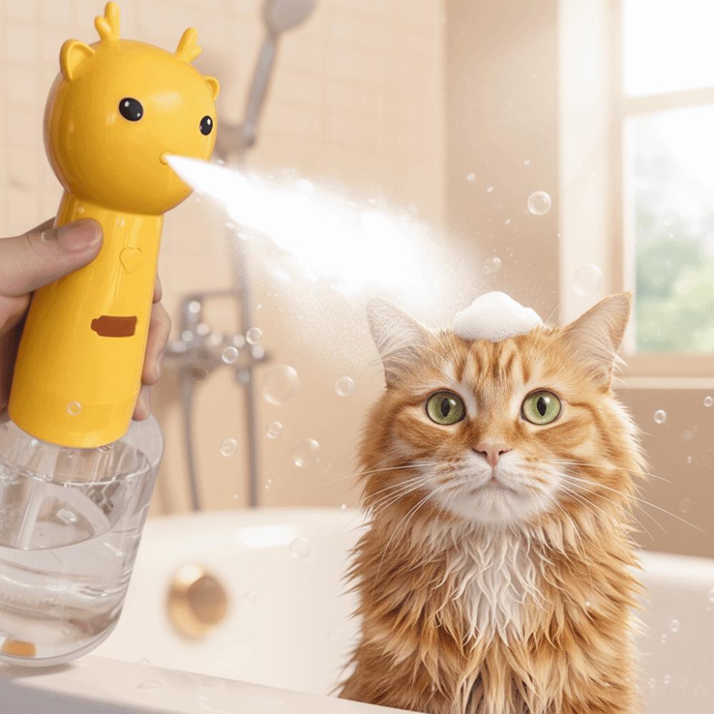 Quiet Operation Cat Soap Dispenser Smart Wireless Electric Foaming Dispenser Cartoon Waterproof Pet Bathing Soap Container