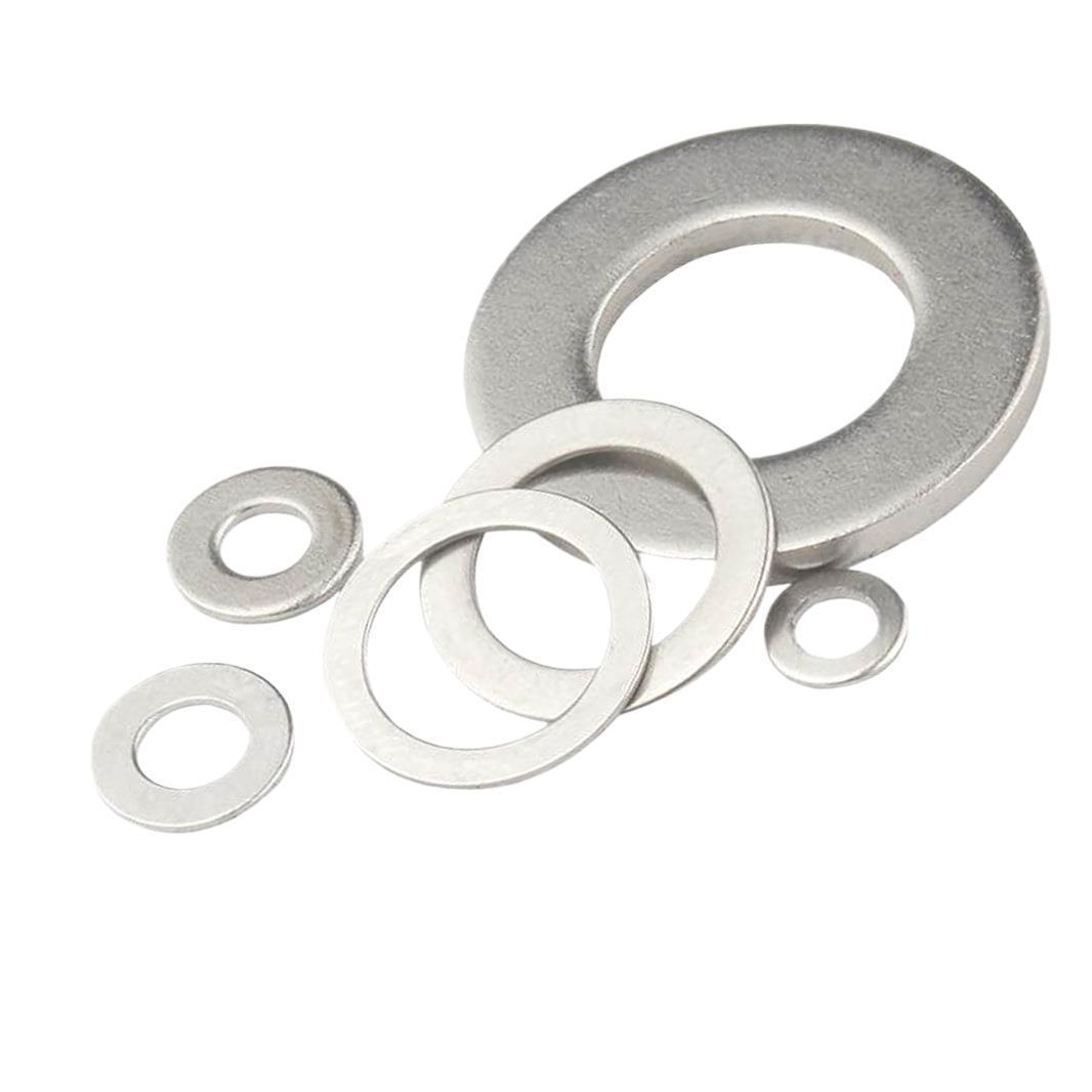 

Iron Nickel Plated Metal Flat Washer M2-M12 Gasket Shim M10*20*1.5 (100 pieces)