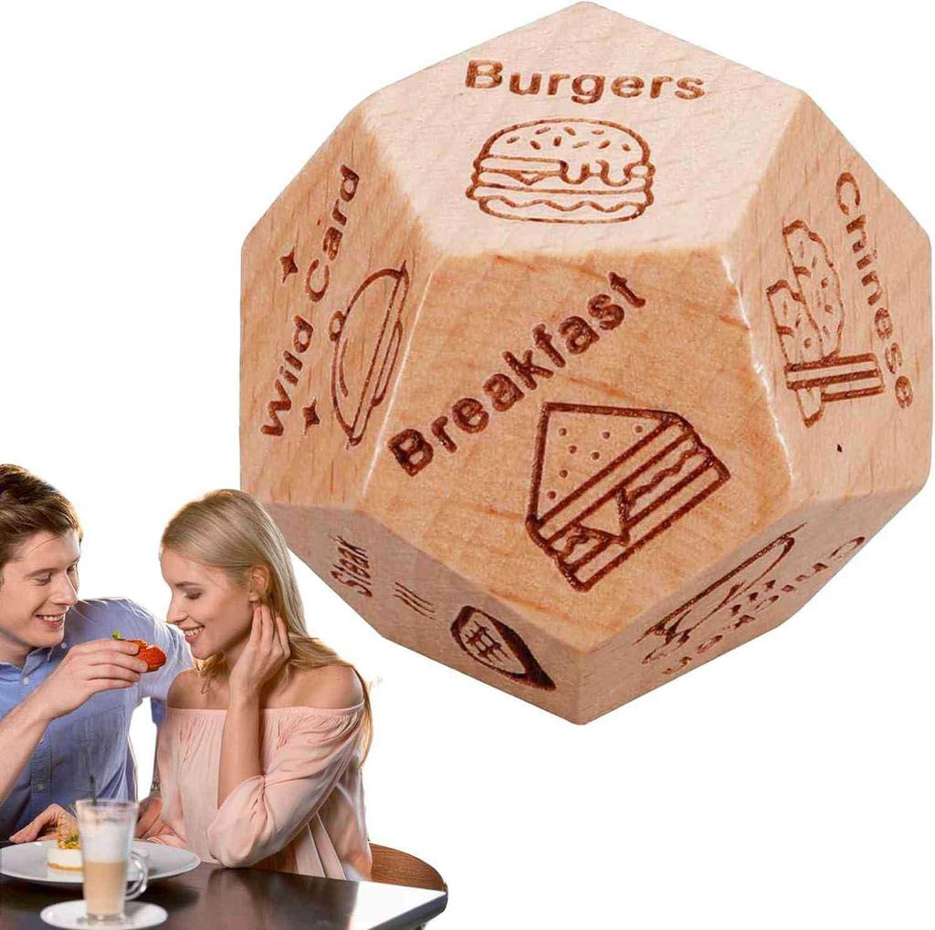 Food Dice Food Dicesion Game Wooden Dice Couple Date Night Ideas Funny Gift for Couples Anniversary Halloween Valentines Day