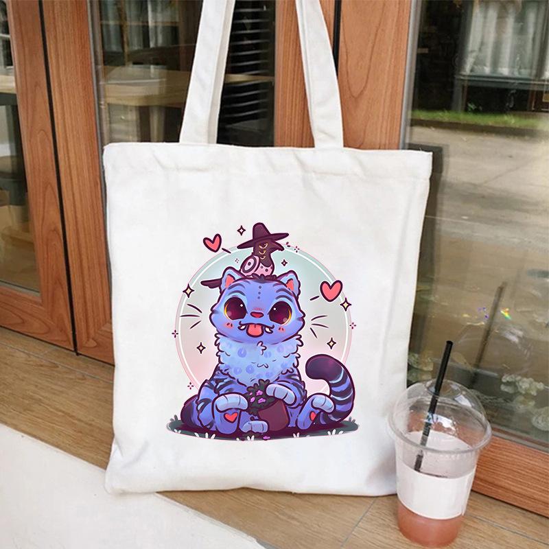 KPOP Demon Hunter Tiger Print Student Shoulder Canvas Bag Shopping Tote Bag KTB