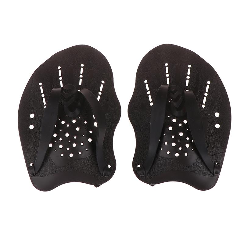 1 Pair Swimming Training Paddles Swim Hand Paddles Snorkeling Diving Gloves Fin Flipper Sports Silicone Palm Adjustable Straps