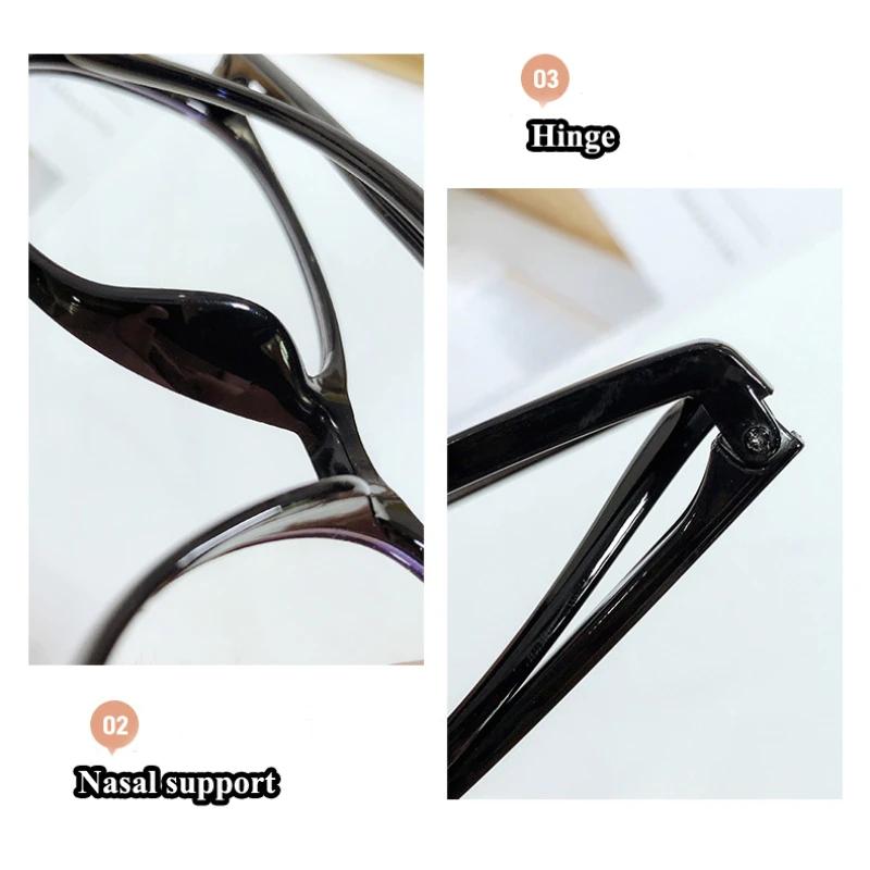 New Big Frame Anti Blue Light Glasses Myopia Prescription Eyewear 0 To -6.0 for Women Men
