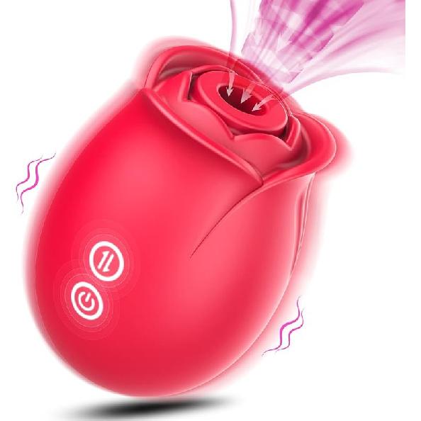 Sex Toys Rose Dildo Vibrator - Upgraded Adult Toys with 5 Sucking & Vibrating Modes for Women Clitoral Nipple, Rose Sucker Sex Toy Clitoral G Spot