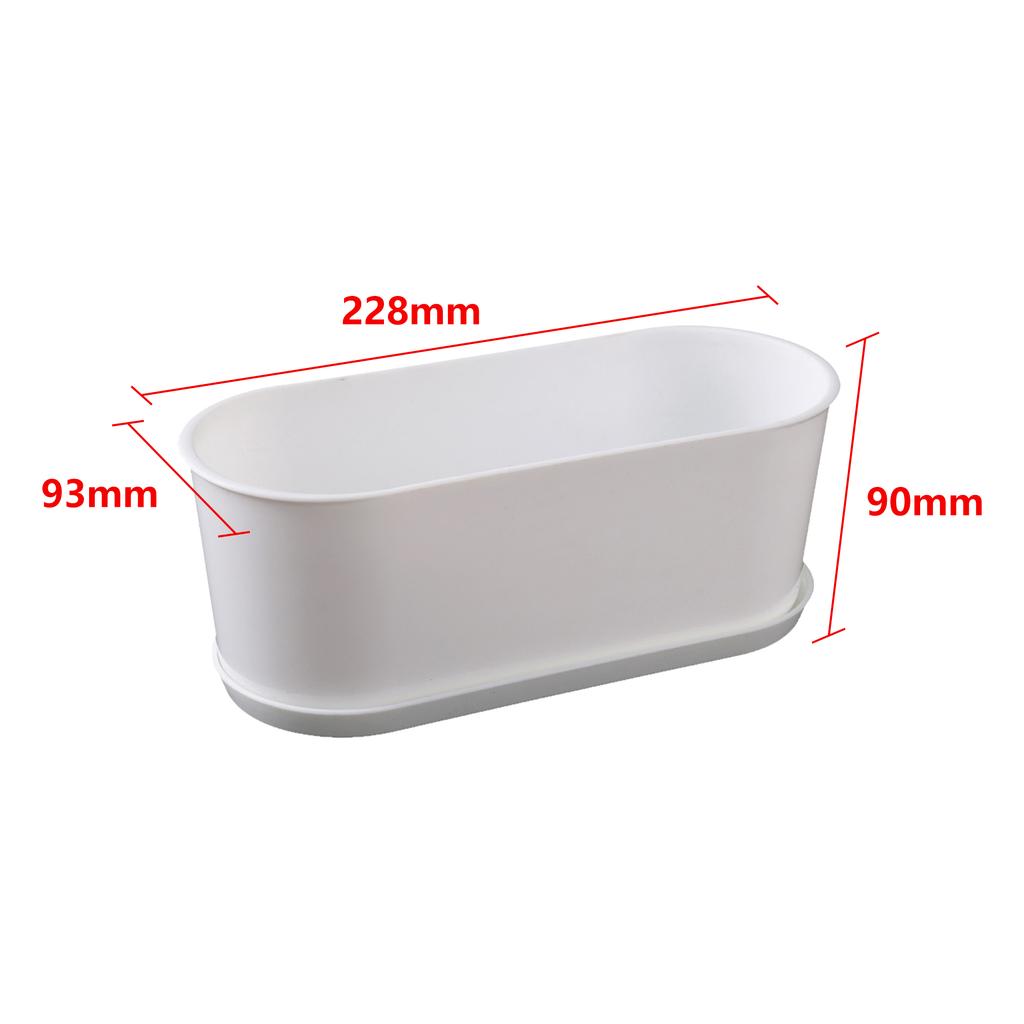 5Pcs White Simplicity Flower Pot With Tray Home Garden Office Minimalist Bonsai Pot Furnishings Small Succulent Plants Planter