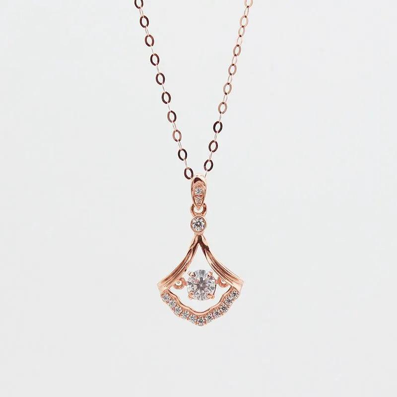 

Exquisite Russian 585 Purple Gold Ginkgo Biloba Smart Shining Zircon Pendant Rose Gold Plated Necklace Clavicle Chain (single pendant)