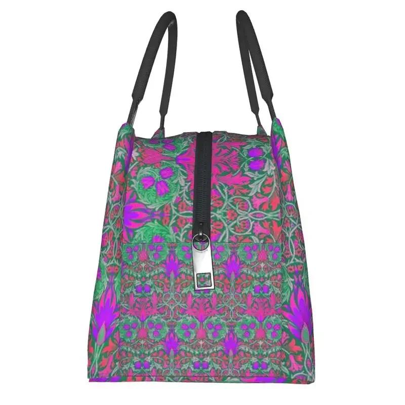 William Morris Insulated Lunch Bag for Women Portable Snakeshead Cooler Thermal Lunch Box Beach Camping Travel Shoulder Bag
