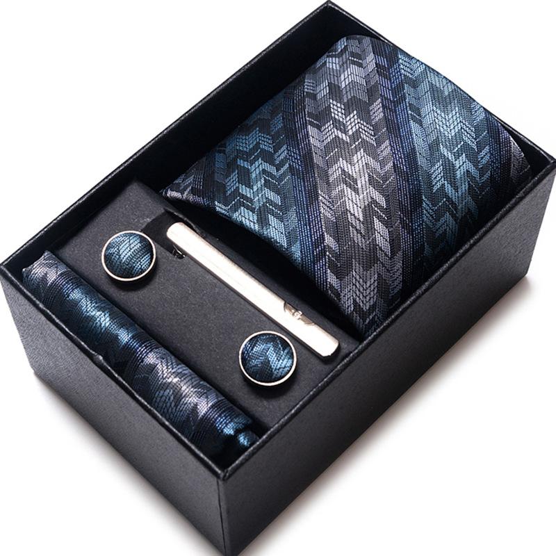 Gift Box Men'S 8Cm Tie Business Dress Jacquard Yarn Business Career Tie Set Men