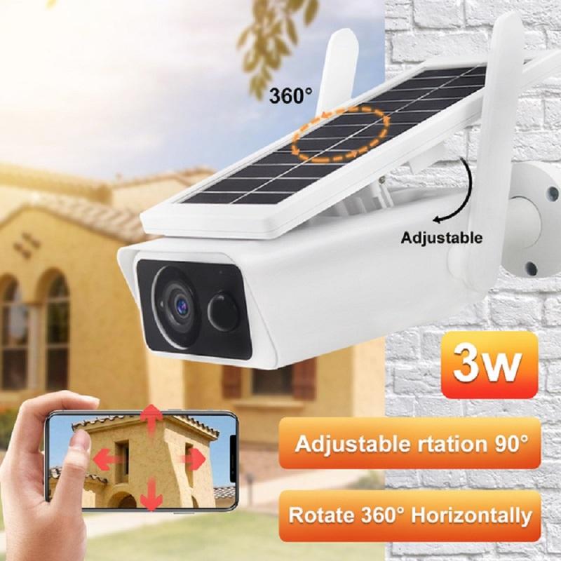 3MP Solar WIFI Camera Wireless CCTV Security Surveillance Camera Low Power IP66 Waterproof IP Camera with NightVision PIR Detect
