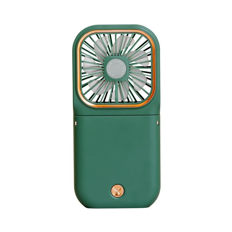 Mini Handheld Fan Folding USB Electric Fan with Phone Bracket Function 3000mAh Power Bank Hanging Neck Fan Home Appliance