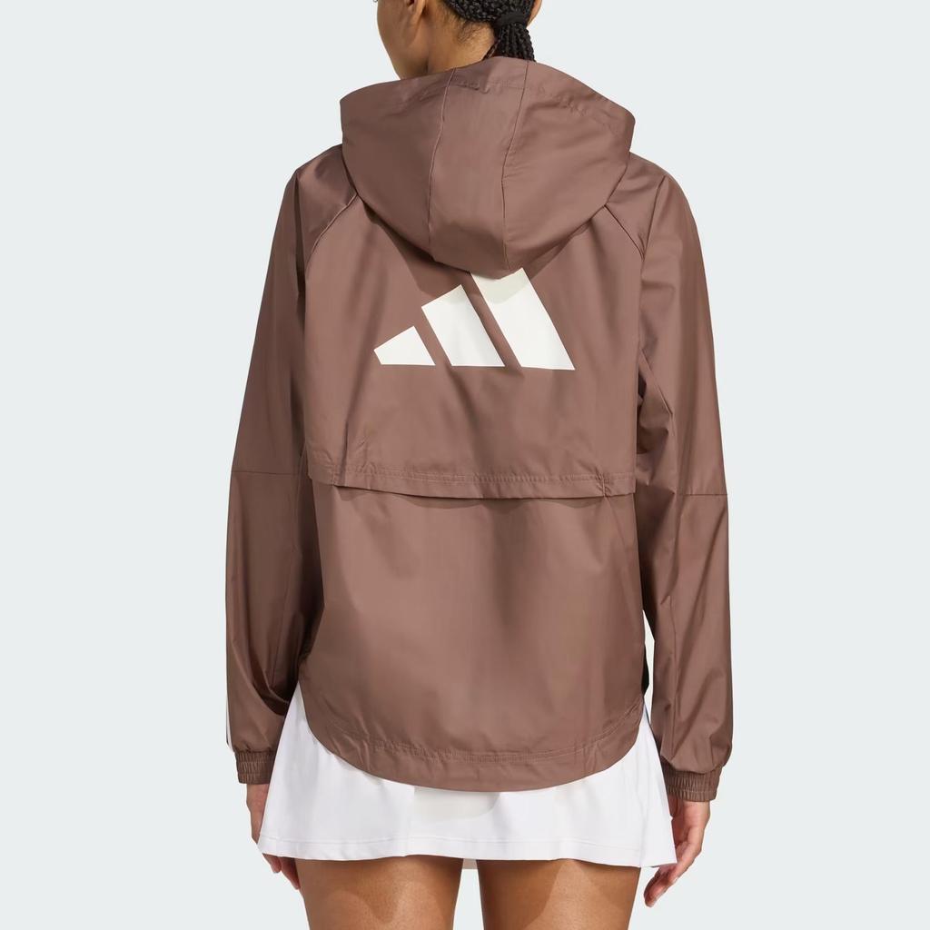 Adidas Women's Sportswear Windproof Hooded Jacket Black JX7381