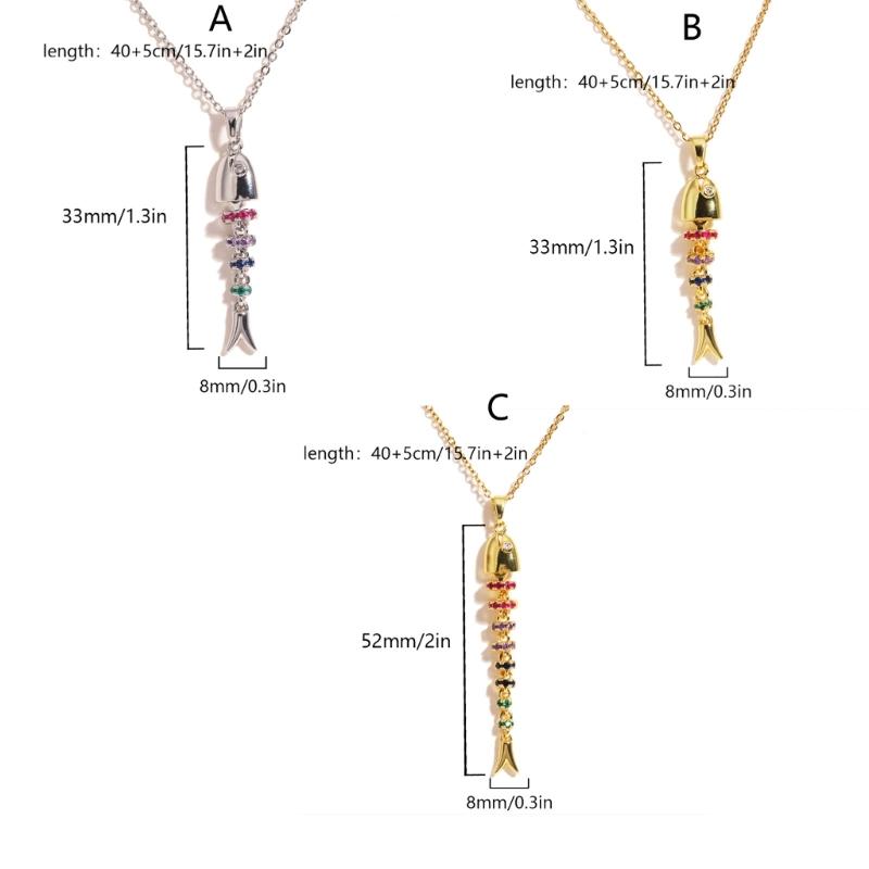 Creative Swinging Fish Pendant Necklace Colorful Copper Alloy Jewelry For Women Fashionable Dynamic Neckchain