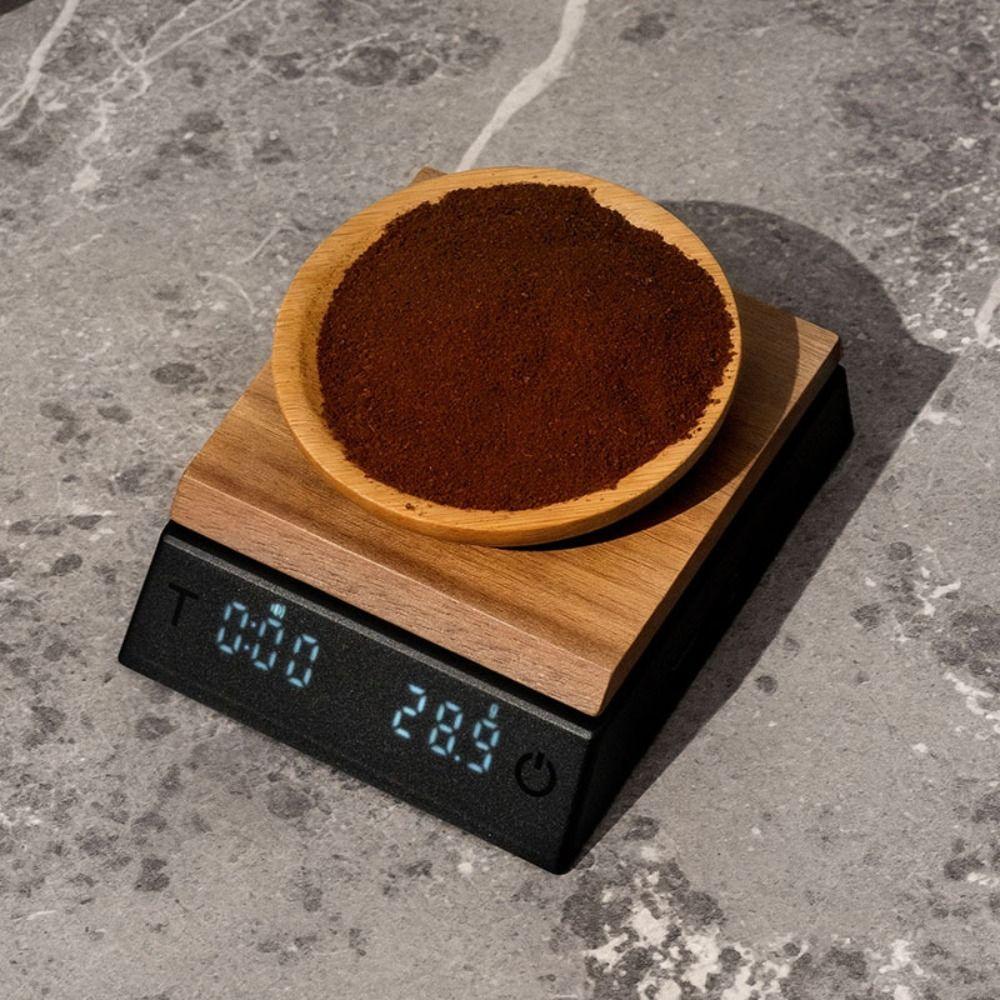 LED Mini Wooden Tea Scale Type-c Precision Tea Scale Electronic Tea Scale  Coffee Weighing