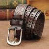 Women's Leather Belt Fashion Belt Pin Buckle Decorative Hollow Versatile Belt