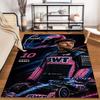 Racing Driver with Helmet and Car Design. Non-slip Rug Suitable for Living Room and Bedroom Sofas.