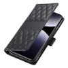 For Xiaomi 14T Case Rhombus Stitching Wallet Stand Leather Phone Cover with Long/Short Strap