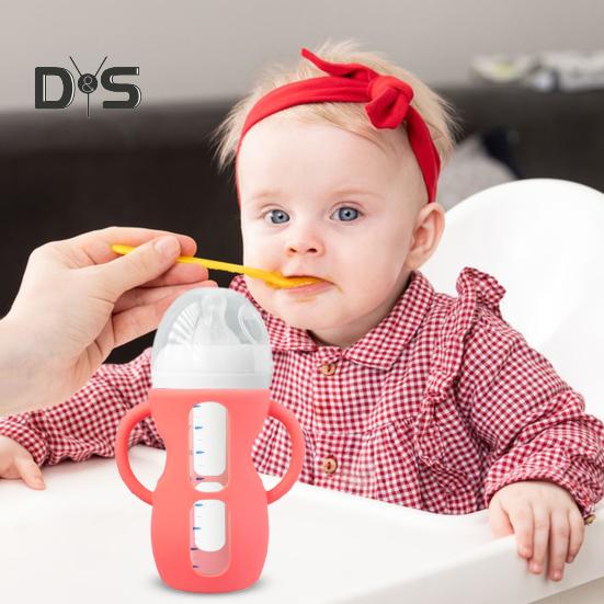 Babyflaskehylse for Philips 4/8 oz glass silikon lett gripehåndtak for fallbeskyttelse Reduser plasteksponering Babyflaskedeksel