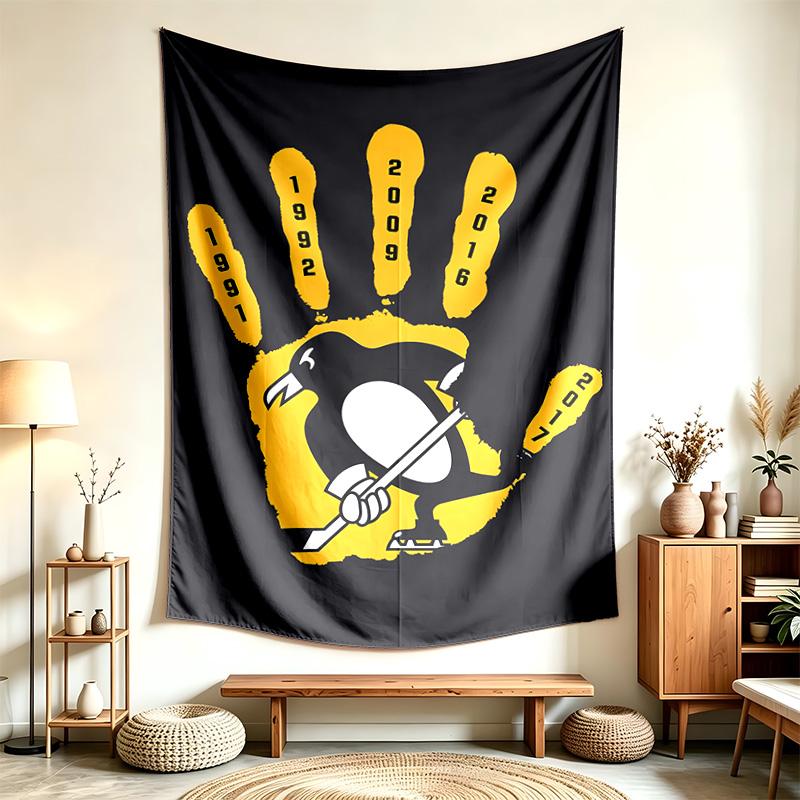 Pittsburgh Penguins (14) Tapiserie Vhodná Pro Dekoraci Domů Kolejí A Ložnic Měkká Na Dotek A Perfektní Dárek Pro Přátele A Rodinu