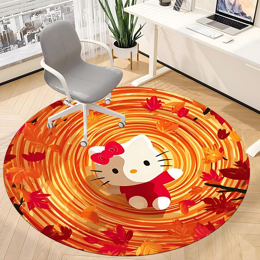 1pc Hello Kitty Chair Carpet for Office Non-Slip,Machine Washable Rug for Office, Room - Holiday Decor - Machine Made yy251017291