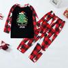 Family Matching Holiday Loungewear Set with Cute Christmas Print, Raglan Long Sleeve Top and Pants for Parents and Kids