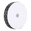Satin Ribbon Polka Dot Printed Hair Bows Gift Wrapping Tie DIY Craft Tool 100 Yards 2.5cmBlack